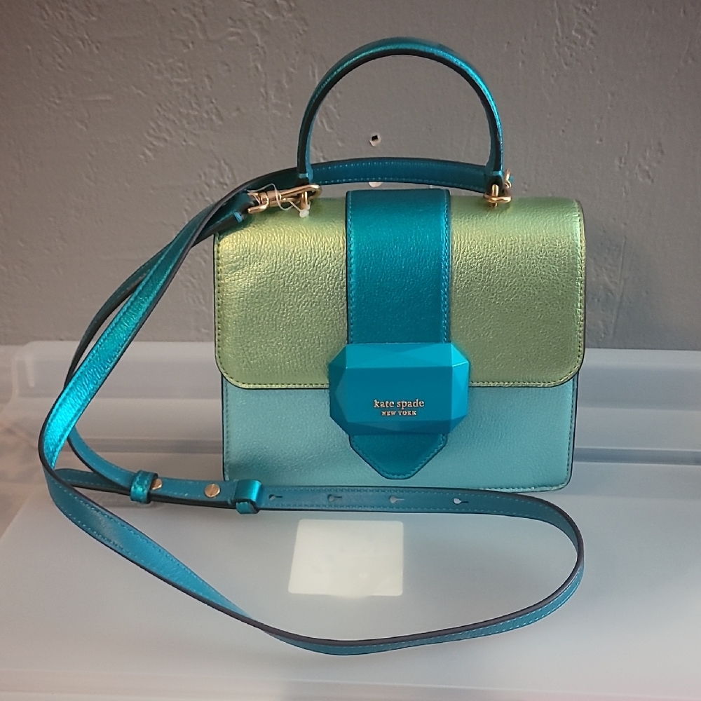 Kate Spade Teal and Lime Crossbody Bag